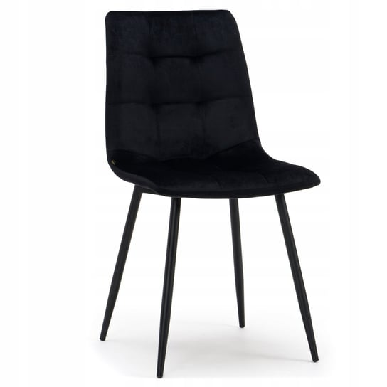 Krzesło Tapicerowane Parma Welur Aksamit Velvet Czarny Home-Design24