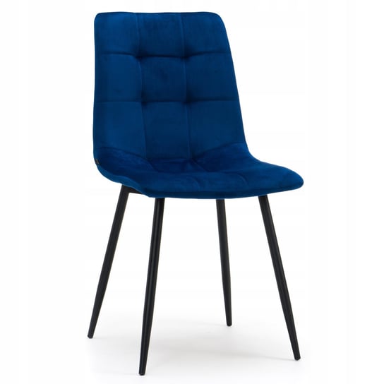 Krzesło Tapicerowane Parma Welur Aksamit Velvet Granatowy Home-Design24
