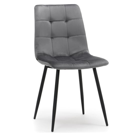 Krzesło Tapicerowane Parma Welur Aksamit Velvet Szary Home-Design24