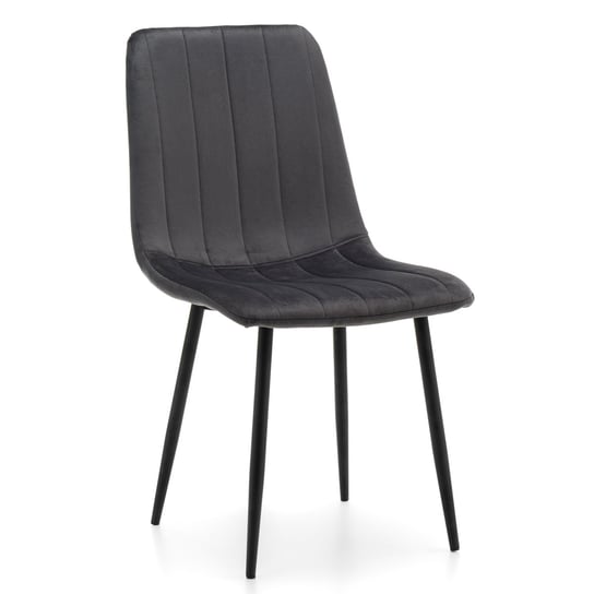 Krzesło Tapicerowane Pikowane Gela Welurowe Szare Home-Design24