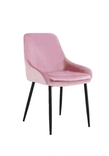 Krzesło tapicerowane Róż-welur, nogi metal Czarny Modesto Design