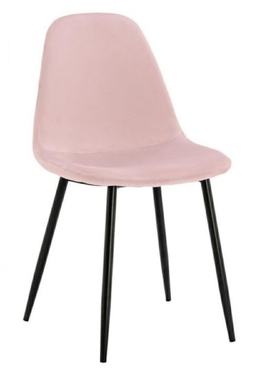 Krzesło tapicerowane Różowe, nogi metal Czarne Modesto Design