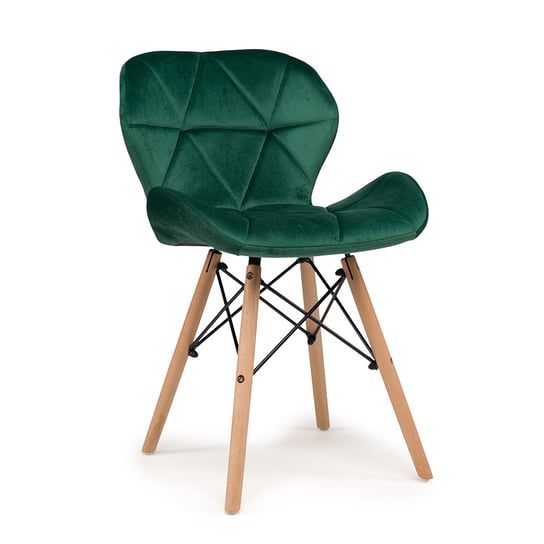 Krzesło Tapicerowane Skandynawskie Duro Welurowe Zielone Home-Design24