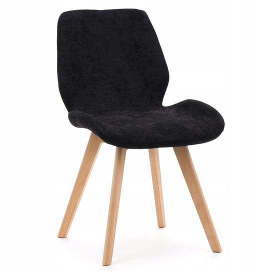 Krzesło Tapicerowane Skandynawskie Welur Diaz Czarny Home-Design24