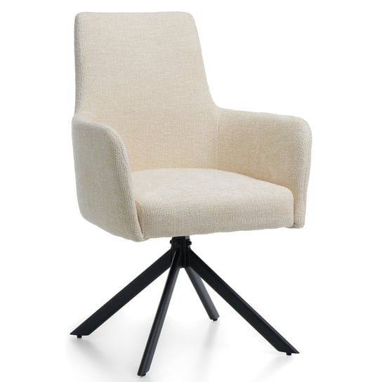 Krzesło Tapicerowane Szenilowe Welurowe Nowoczesne Glamour Do Salonu Ecru Home-Design24