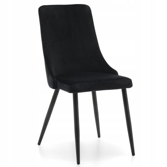 Krzesło Tapicerowane Uno Welur Aksamit Velvet Czarny Home-Design24