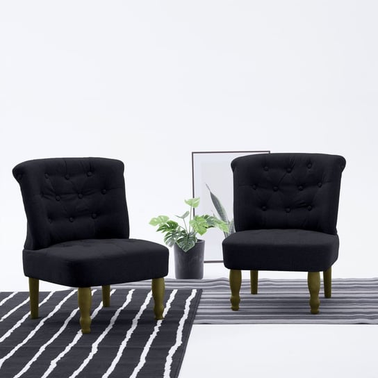 Krzesło tapicerowane vidaXL, czarne, 54x66,5x70 cm, 2 szt. vidaXL