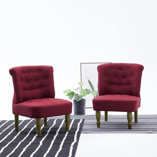 Krzesło tapicerowane VIDAXL, czerwone, 54x66,5x70 cm, 2 szt. vidaXL