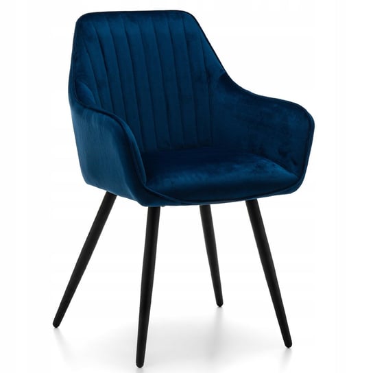 Krzesło Tapicerowane Welurowe Aksamit Passo Granatowe Do Salonu Jadalni Home-Design24