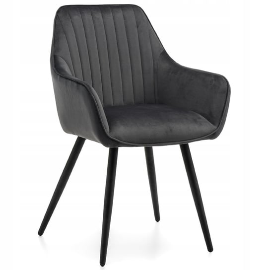 Krzesło Tapicerowane Welurowe Aksamit Passo Szare Home-Design24