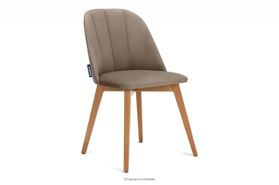 Krzesło tapicerowane welurowe beżowe RIFO Konsimo Konsimo