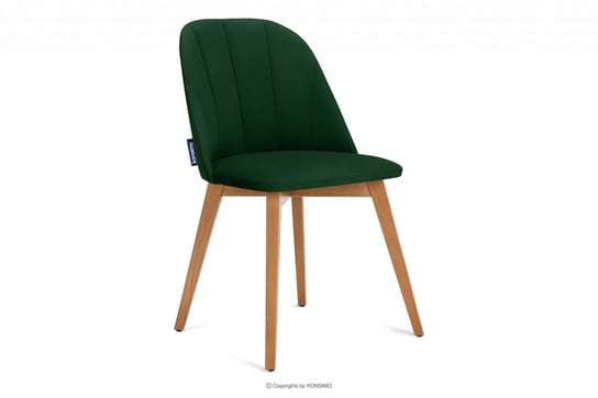 Krzesło tapicerowane welurowe butelkowa zieleń RIFO Konsimo Konsimo