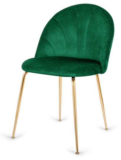 Krzesło tapicerowane welurowe CAMILA GREEN VELVET GOLD Lugano