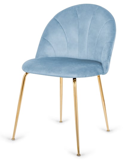 Krzesło tapicerowane welurowe CAMILA LIGHT BLUE VELVET GOLD Lugano