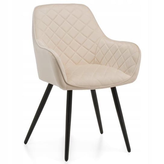 Krzesło Tapicerowane Welurowe Colin Beżowy Home-Design24