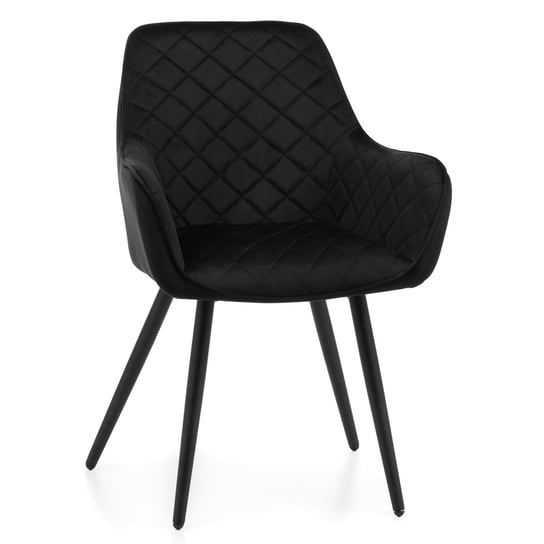 Krzesło Tapicerowane Welurowe Colin Czarny Home-Design24