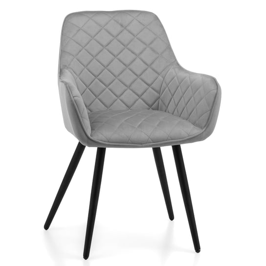 Krzesło Tapicerowane Welurowe Colin Jasno Szary Home-Design24