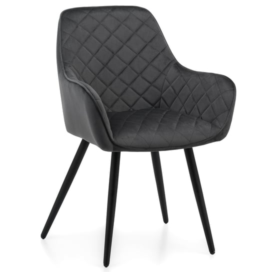 Krzesło Tapicerowane Welurowe Colin Szary Home-Design24