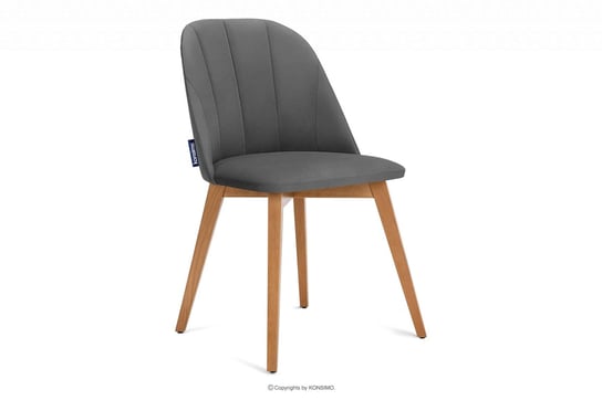 Krzesło tapicerowane welurowe szare RIFO Konsimo Konsimo