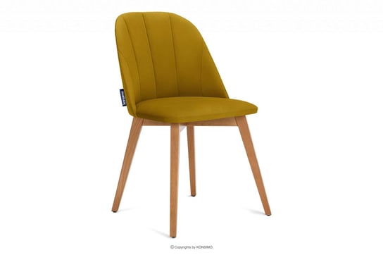 Krzesło tapicerowane welurowe żółte RIFO Konsimo Konsimo