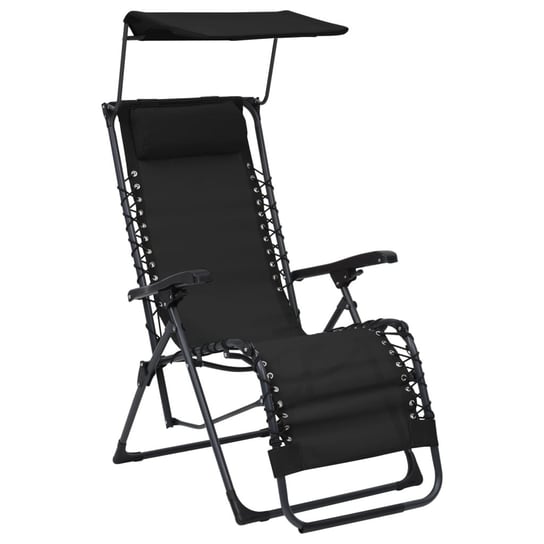 Krzesło tarasowe rozkładane, czarne, 61x88x107,5 c / AAALOE Inna marka