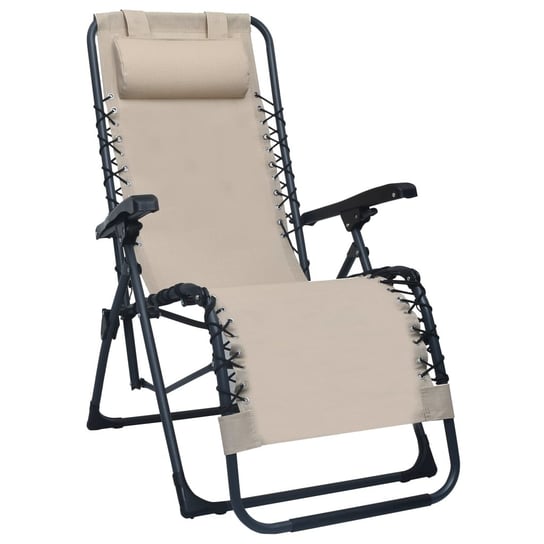 Krzesło tarasowe textilene kremowe 65x50x111 cm Zakito Europe