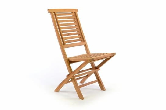 Krzesło tekowe, składane DIVERO, brązowe, 42x98x43 cm Divero