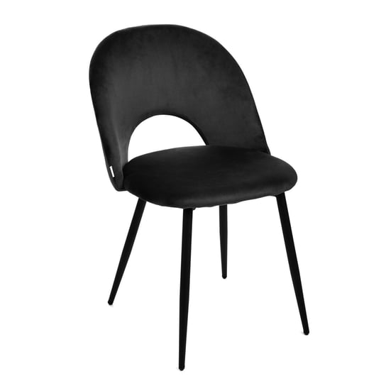 Krzesło TERCIO welurowe czarne 47x55x77cm HOMLA Homla