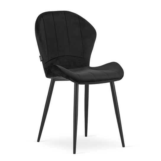 Krzesło TERNI - aksamit czarny Leobert
