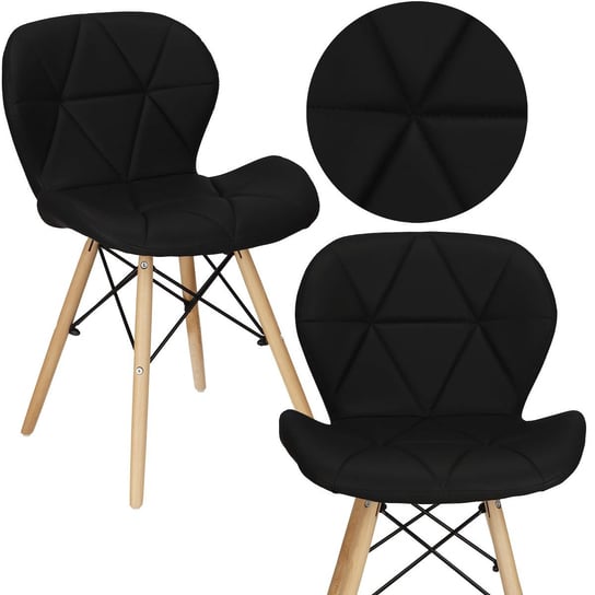 Krzesło Torino tapicerowane do jadalni, kuchni loft czarne Springos
