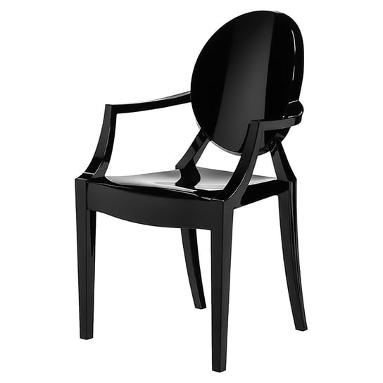 Krzesło transparentne nowoczesne transparentne LOUIS GHOST czarne  Krzesło transparentne nowoczesne transparentne LOUIS GHOST czarne HOME SELECT