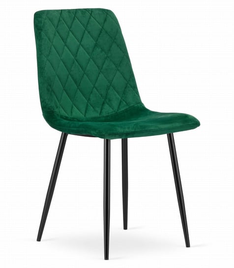 Krzesło TURIN - aksamit ciemna zieleń / nogi czarne Leobert