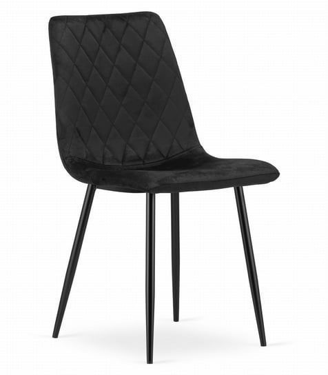 Krzesło TURIN - aksamit czarny / nogi czarne Leobert