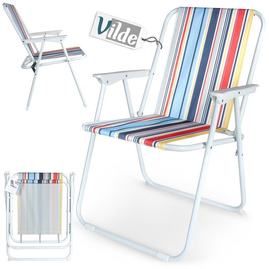 Krzesło turystyczne składane plażowe ogrodowe balkonowe wędkarskie na kemping Vilde