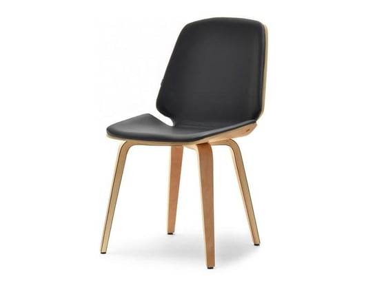 krzesło vince buk-czarny skóra ekologiczna, podstawa buk MEBEL-PARTNER