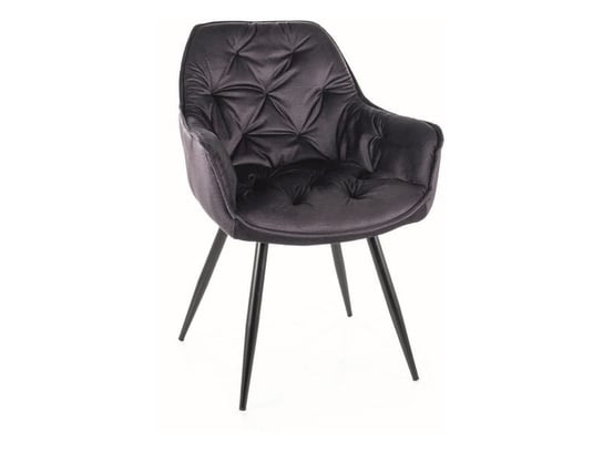 Krzesło welurowe CHERRY MONOLITH szare tapicerowane Signal