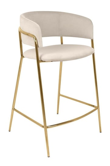 Krzesło welurowe Delta 65 KH1301100122 beżowe złote King Home