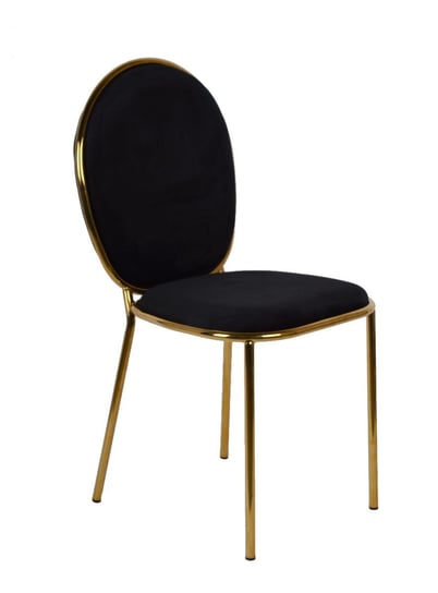 Krzesło welurowe MIA HOME Lola, czarno-złote, 44x51x92 cm MIA home