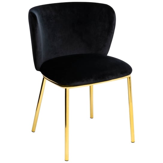 Krzesło welurowe MIA HOME Manta, czarno-złote, 53x55x76 cm MIA home