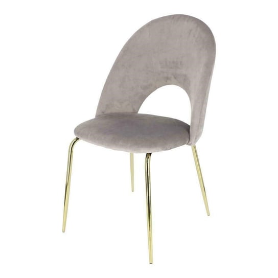 Krzesło welwetowe MIA HOME Marylove, szare, 43x49x85 cm MIA home