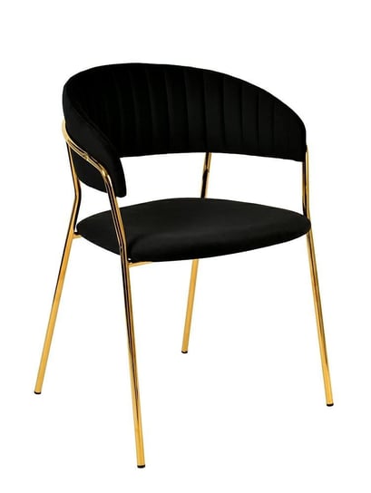 Krzesło welwetowe MIA HOME Milargo, czarne, 55x57x76 cm MIA home
