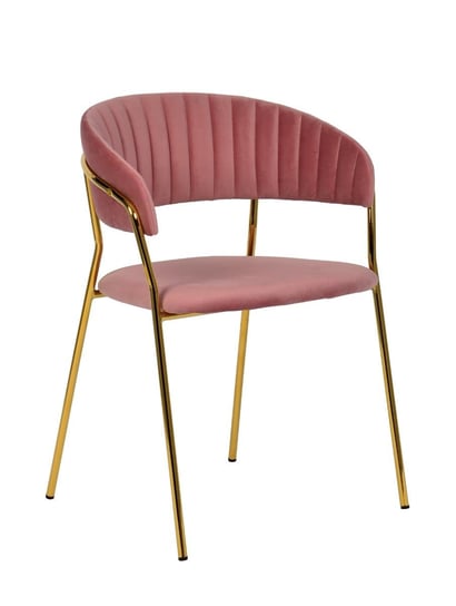Krzesło welwetowe MIA HOME Milargo, różowe, 55x57x76 cm MIA home