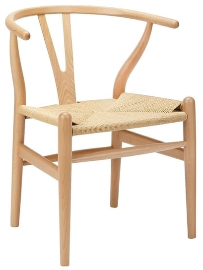 Krzesło WISHBONE natural - drewno bukowe, naturalne włókno King Home