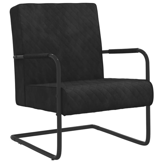 Krzesło wspornikowe aksamitne 64x77x82 cm czarne Inna marka