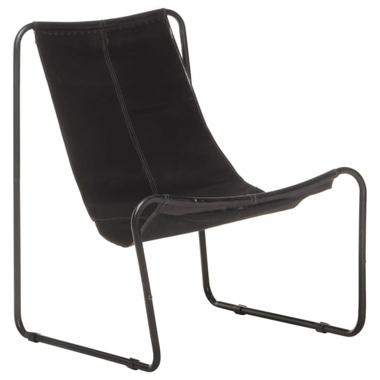 Krzesło wypoczynkowe, czarne, skóra naturalna vidaXL