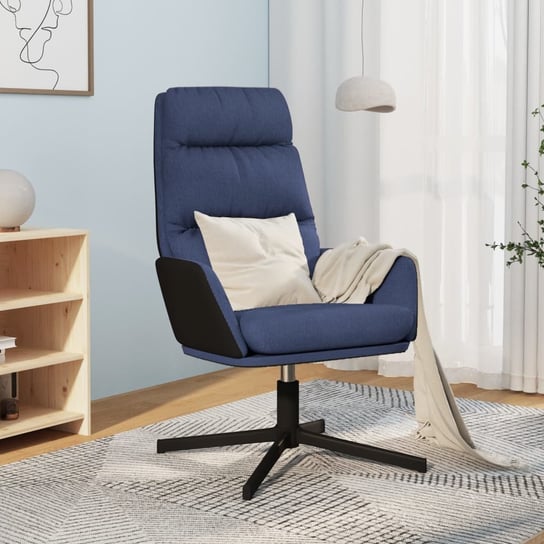 Krzesło wypoczynkowe, niebieskie, obite tkaniną vidaXL