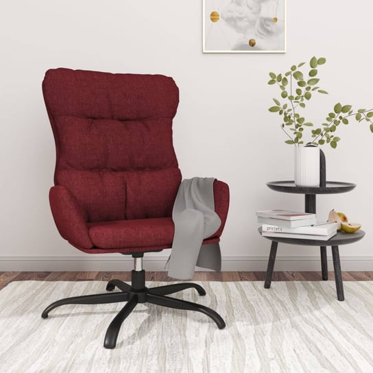 Krzesło wypoczynkowe, winna czerwień, obite tkaniną vidaXL