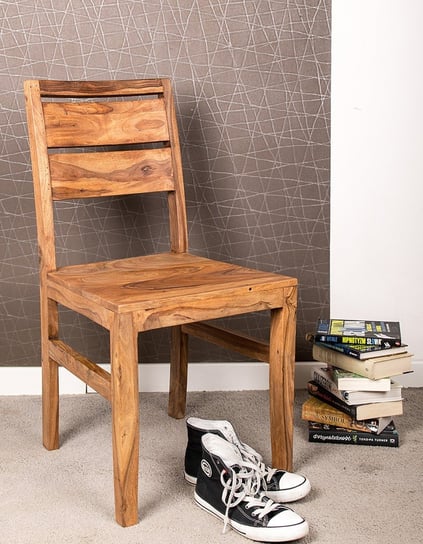Krzesło z drewna Spring PU Brown Palisander Mandallin