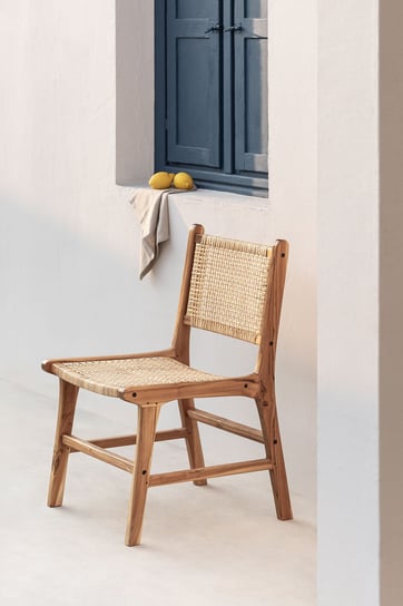 Krzesło z drewna tekowego i rattanu Cuzco MIA home