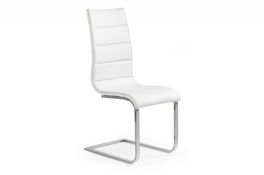 Krzesło z ekoskóry na metalowych nogach białe HADERO Konsimo